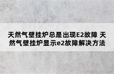 天然气壁挂炉总是出现E2故障 天然气壁挂炉显示e2故障解决方法